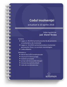 Codul insolventei jud. Viorel Terzea - 10 aprilie 2018 - editura solomon