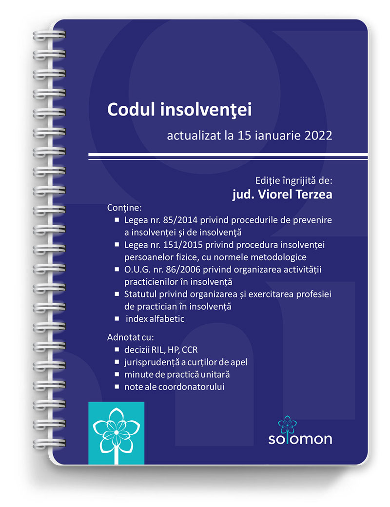 Codul insolvenței (actualizat la 15 ianuarie 2022)